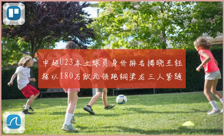 中超U23本土球员身价排名揭晓王钰栋以180万欧元领跑铜梁龙三人紧随其后